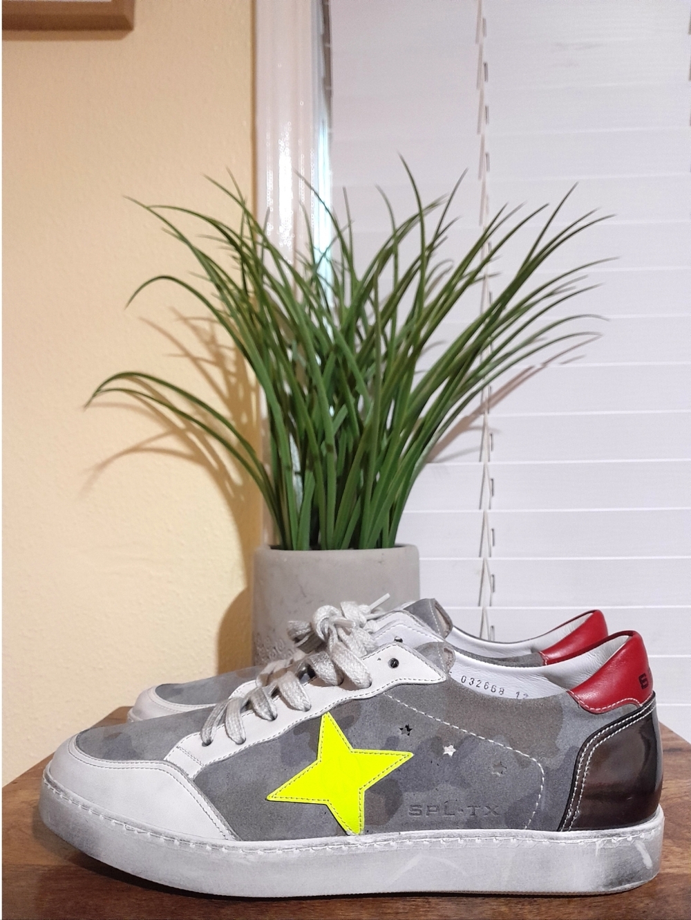 Sepol Estrella sneakers retail $260 camo leather dirty look grunge sz 12 men's - Picture 3 of 10